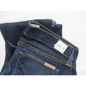 Hudson Blue Dark Rinse Krista Raw Hem Ankle Length Ripped Super Skinny Jeans